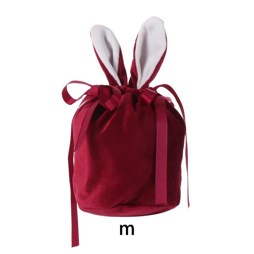 

Flannelette Easter Bunny Ears Candy Bags Bunny Ears Gift Packing Bags Birthday Party m red