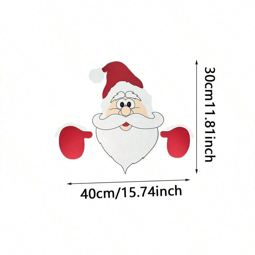 1pc Christmas Fence Ornaments Santa Clause Peeker Yard Ornaments Indoor Outdoor Ground Placard DIY Festival Gift