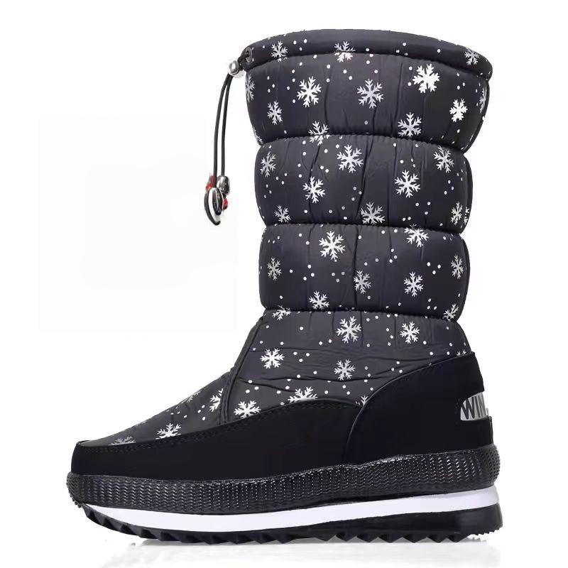 Зимние утепленные зимние сапоги плюшевые теплые нескользящие и водонепроницаемые мужские и женские короткие хлопковые туфли на трубке 36 прохладный черный 3109₽