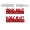 1Pc 3D Metal Holy Shit Edition Logo Car Front Grille Badge Side Fender Rear Trunk Emblem Sticker Decal