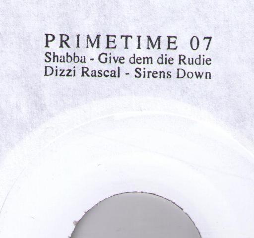 7inch Record SHABBA RANKS / DIZZEE RASCAL - Give Dem Die Rudie / Sirens Down PT07 Prime Time Japan Reggae, Ska & Dub Used