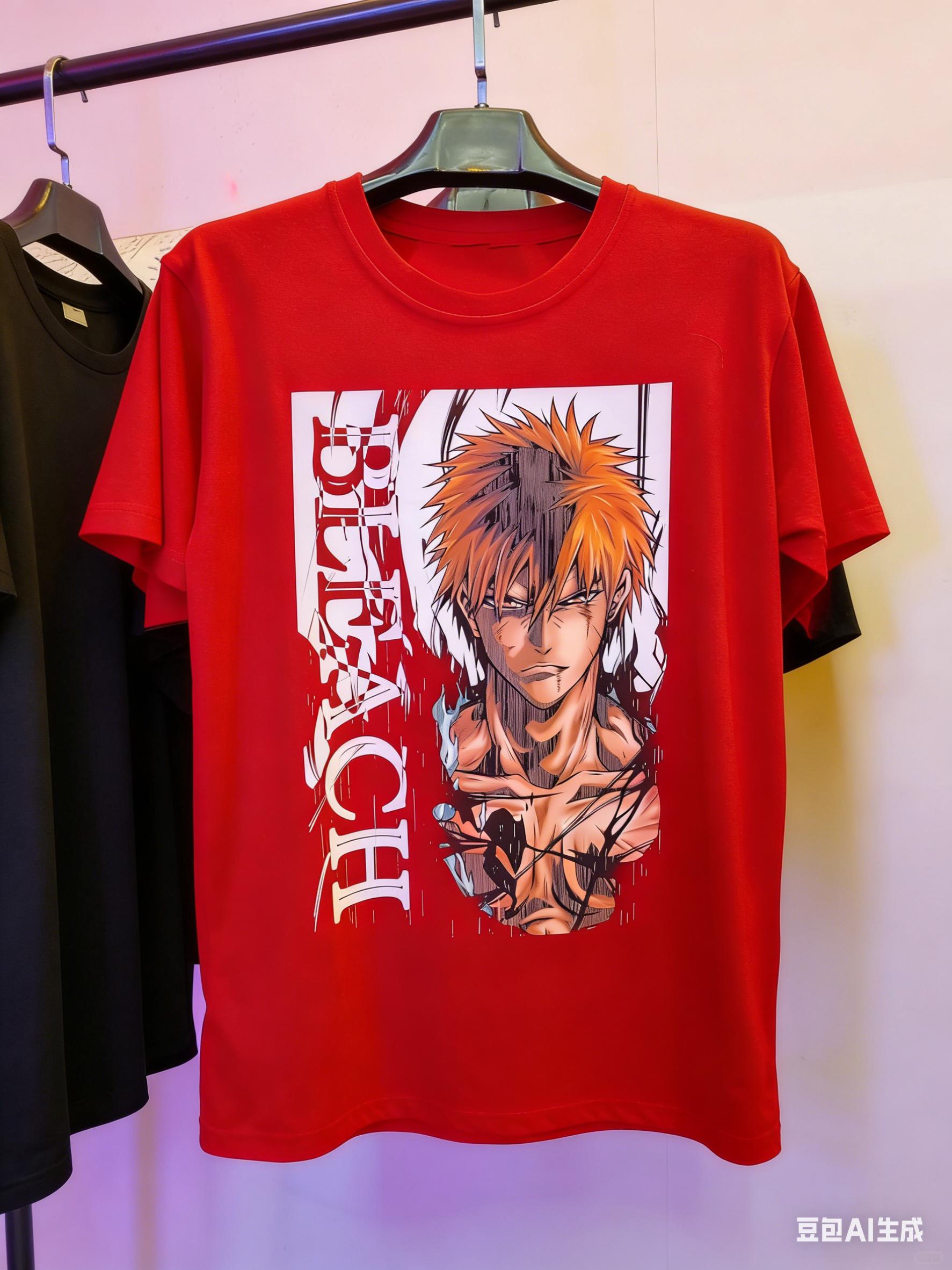 Adult and Children Death God Kurosaki Ichigo Pure Cotton TShirt Tensa Zangetsu Dominant Print Fans Favorite Battle Robe S