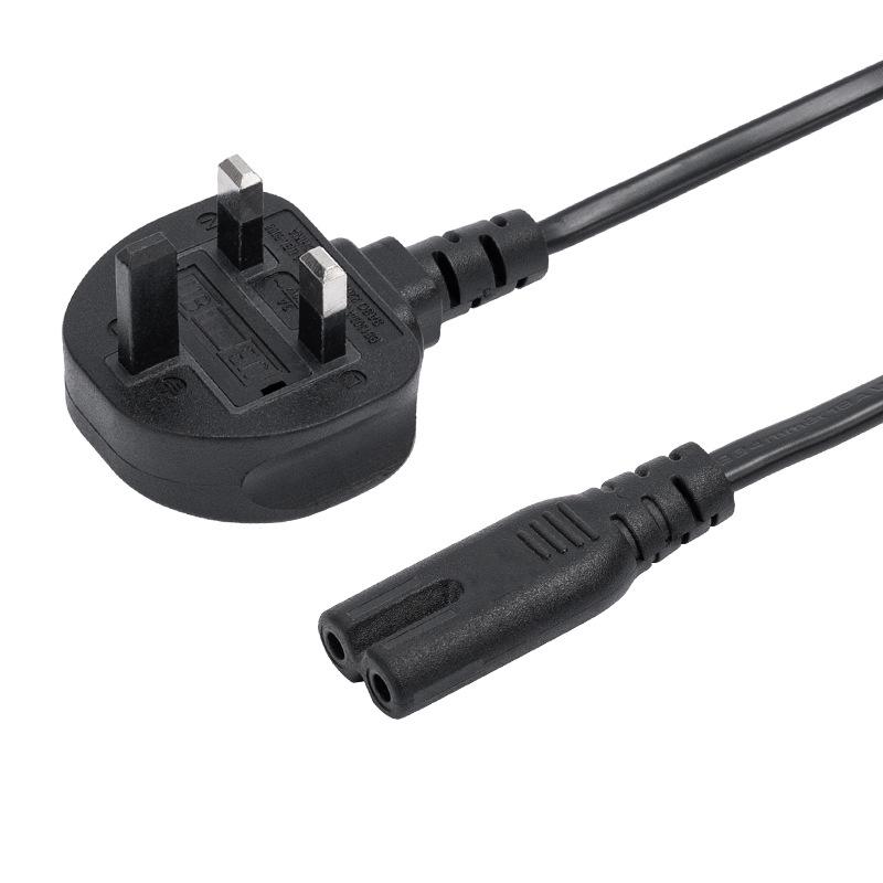 UK BS Plug C13 Fused Power Cable with Hong Kong Figure-8 Tail