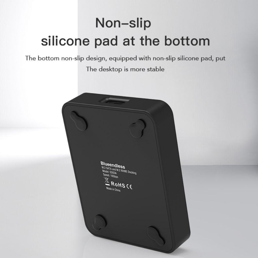 M.2 Hard Drives Enclosure NVME/SATA Dual Protocol Mobile Hard Disk Box 10Gbps High-speed USB3.1 SSD Solid-state Reader