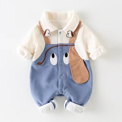 Baby Clothes Autumn Male Baby Onesie Spring and Autumn Newborn Full Moon Hundred Days Super Cute Internet Celebrity Outdoor Wear Hariboots