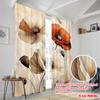 Set Of 2 Plane Printing Print Curtains Floral Elegance Versatile Durable Polyester Without Rod Festive Use Living Room Made Area Window Treatment