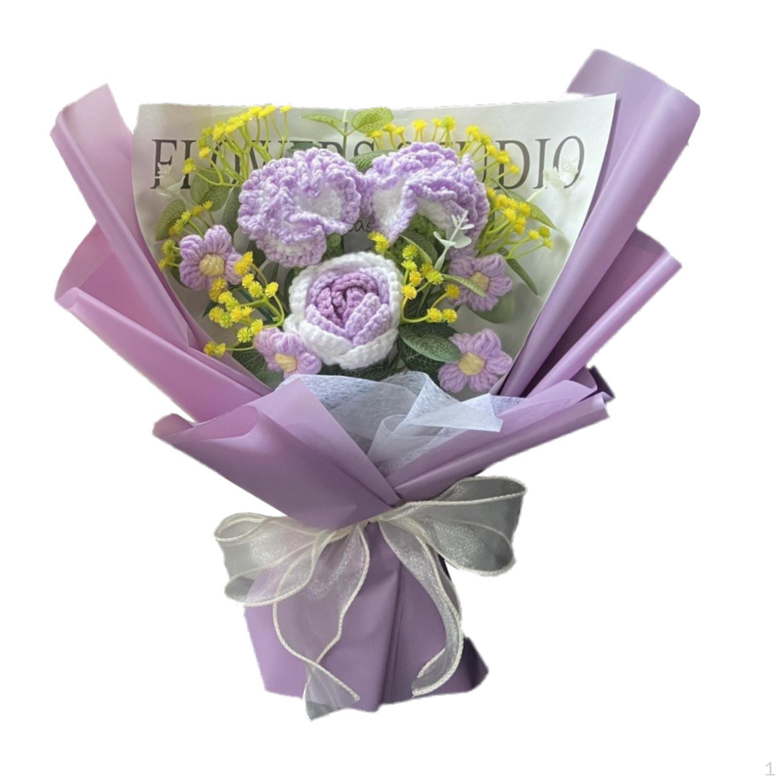 

Гипсофила крючком цветочная композиция ручной работы вязаная цветочная композиция для особых случаев