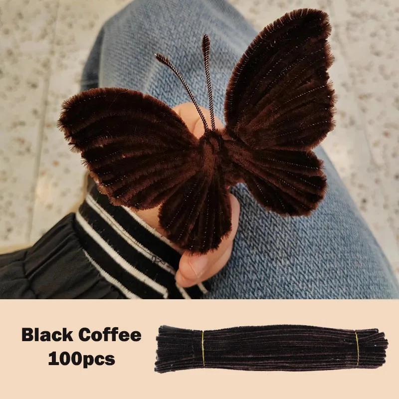 100Pcs Colorful Chenille Stems Pipe Cleaners Plush Tinsel Stem Wired Twist Sticks Hair Strip Diy Craft Educational Toys Handmade