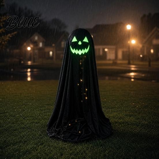 Reusable Halloween Decor Ghost Decoration for Outdoor Large Light Up Standing Ghost Theme Adjustable Spooky Black Porch Yard Lawn Wall Hanging