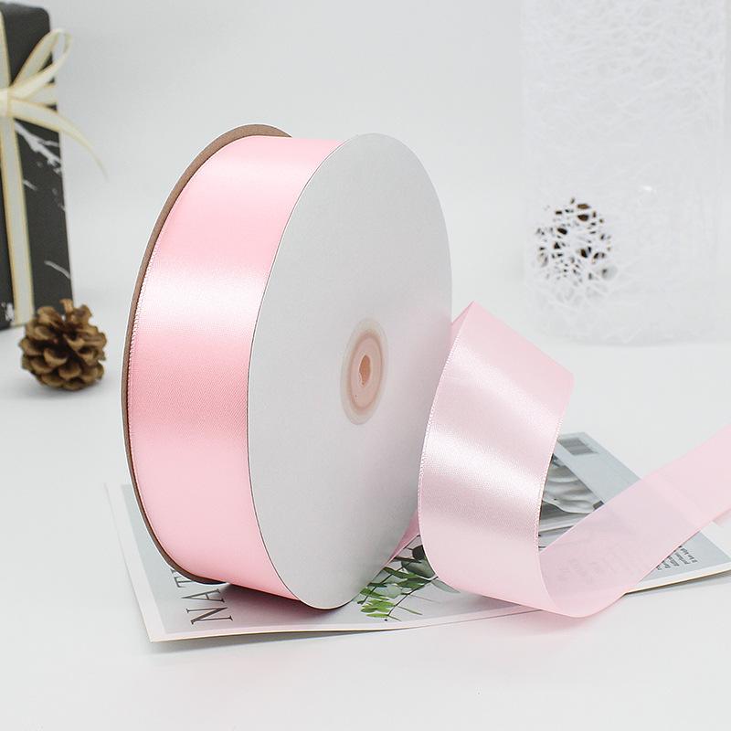 Single Face Ribbons 100% Polyester 20 Solid Color 4 cm Wide Ribbon 100Y for Birthday Decoration