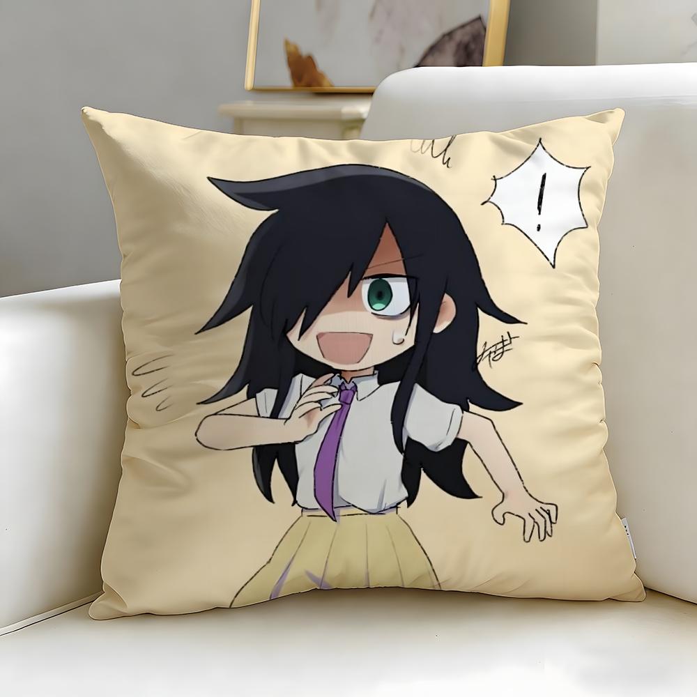 anime character Kuroki Tomoko Cushion Cover Soft EasyWash Pillow Case Versatile for Couch Bed Travel and Office