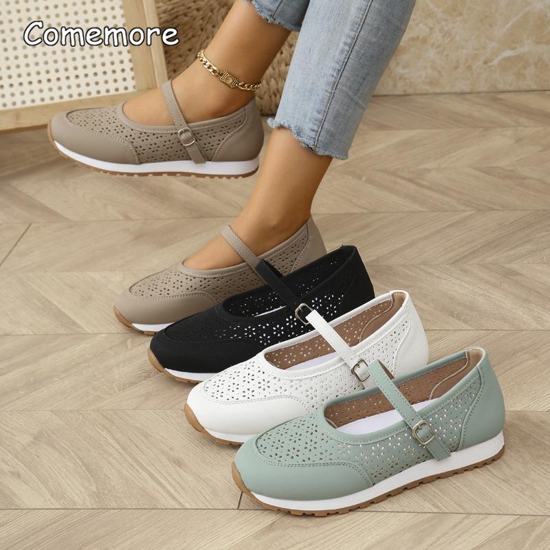 Fashion Comfortable Thick Bottom Casual Slip-On Round Head Mesh Shoes Fashion Spring Summer New Style Women's Leisure Shoes Size 36 43