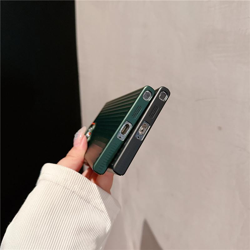For Samsung Galaxy S24 S23 S22 Plus Ultra Corrugated Grain Plating Metallic Paint Anti Fingerprint PC Shockproof Anti-Slip Back Cover Case Shell