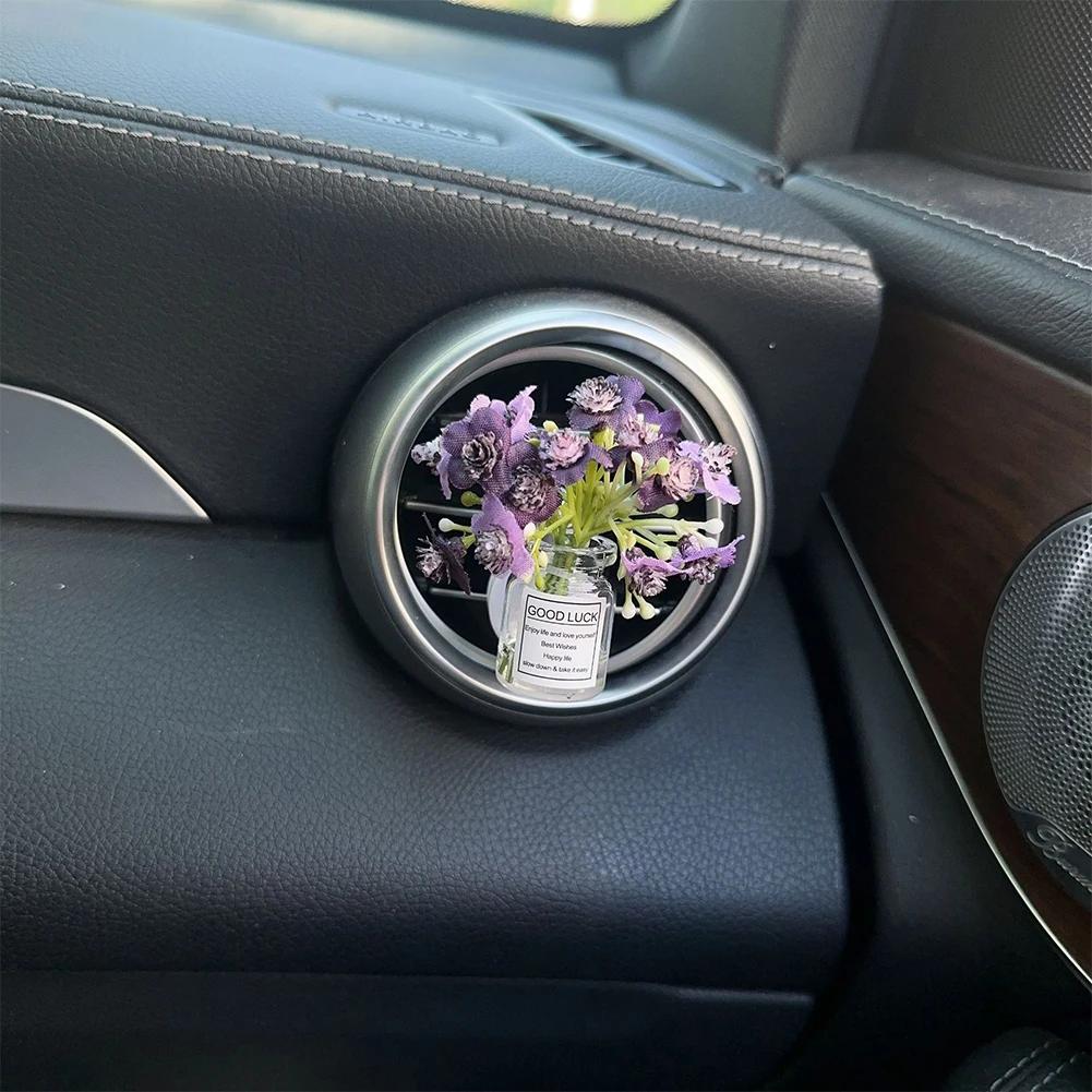 Auto Air Outlet Flower Vase Clips Ornaments Car Center Console Jasmine Vase Glass Ornaments Glass Vase Ornaments For Girls Gifts