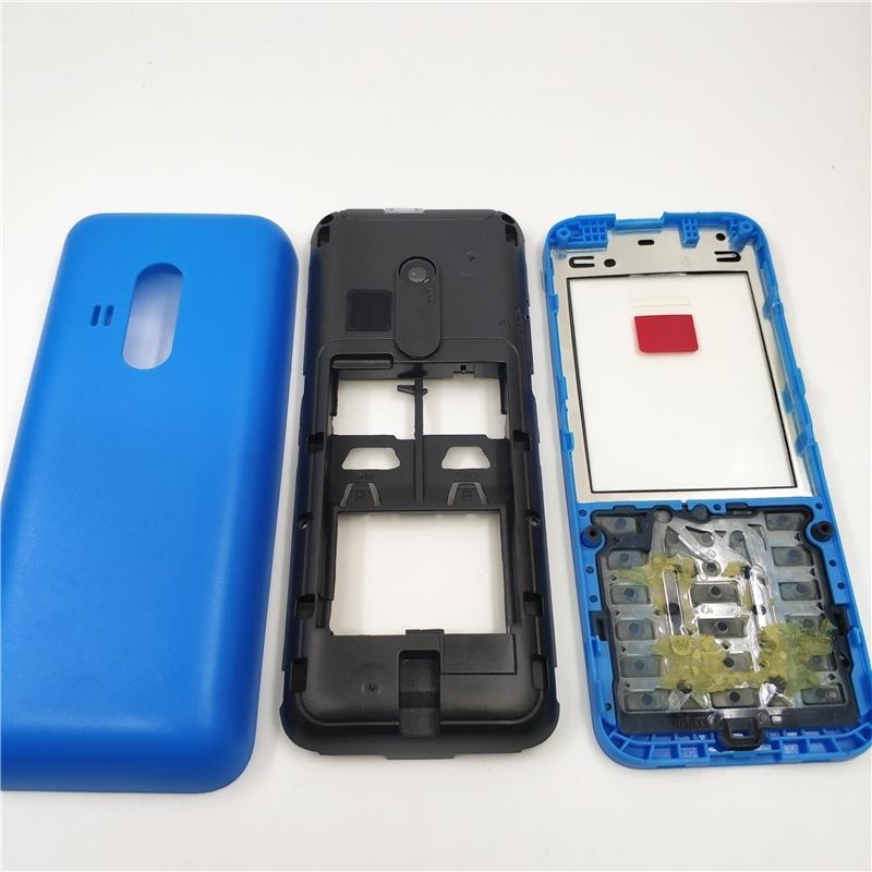 Telaio Anteriore Centrale Copertura Posteriore Coperchio Batteria Per Nokia 220 Custodia Completa +Tastiera Inglese+Logo