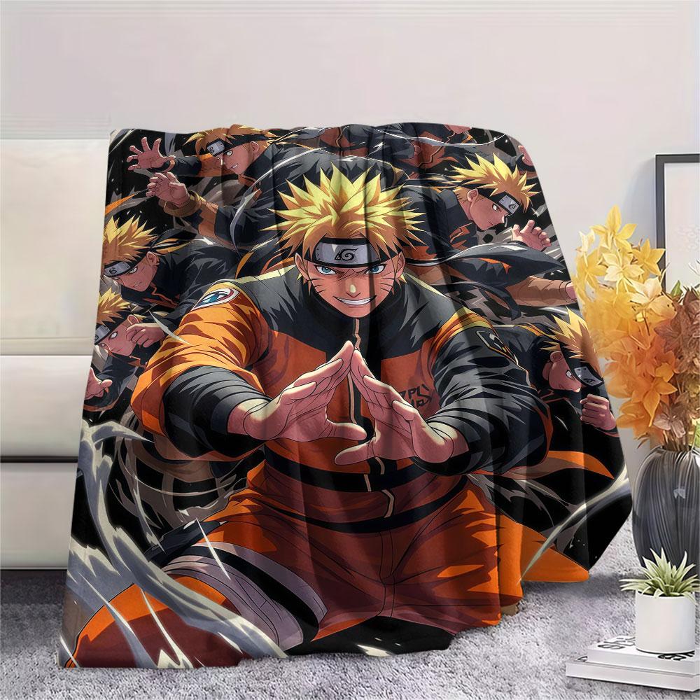 1Pc Naruto Lightning Print Flannel Blanket, High Quality Comfortable for All Seasons, Home Decor, Warmth and Comfort, Perfect for Christmas Gifts