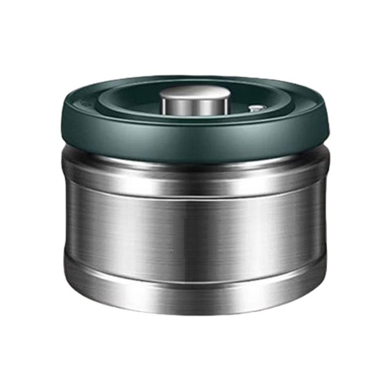 Vacuum Seal Container With 304 Stainless Steels Construction Kitchen Canister Metal Dry Goods Storage Organiser