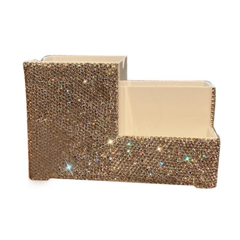 2024 Elegance: Diamond-Inlaid Luxury Desktop Cosmetic Organizer