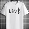 Lover Gun Print Men Round Crew Neck Short Sleeve Simple Style Tee Fashion Regular Fit T-Shirt Casual Top