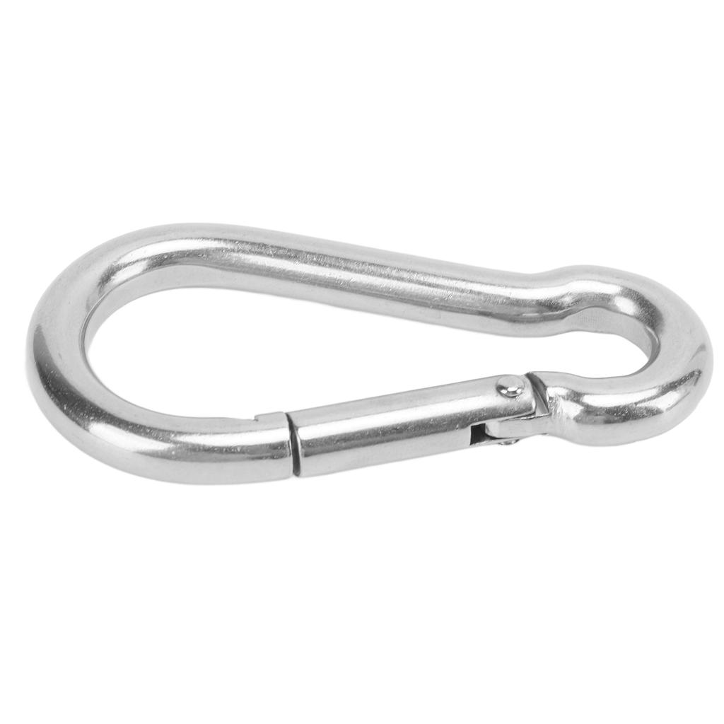 12er Set Edelstahl Federkarabiner Rostfester Schlüsselanhänger Schnellverbindung Schloss Schnalle 8x80mm