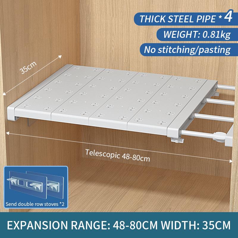 Retractable Wardrobe Shelf Divider and Organizer