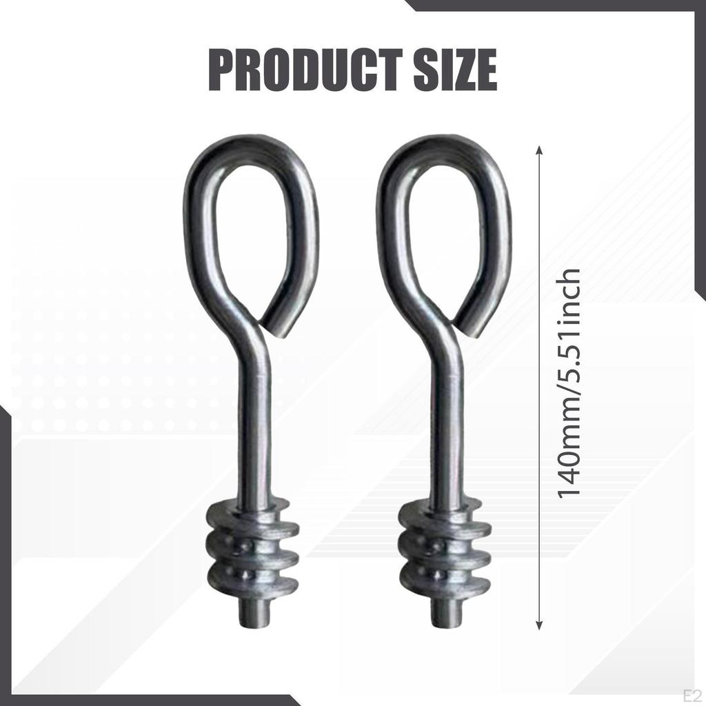 2x Lifting Shoulder Eye Bolts Screw Hooks Deck Awning Patio Umbrella Windproof Thread for Lawn