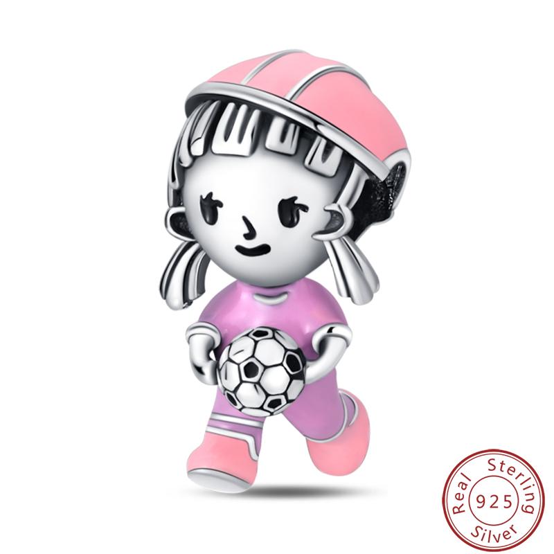 Character Series 925 Silver Sports Cooking Cute Boys And Girls Charms Beads 3mm DIY Fine Jewelry Making