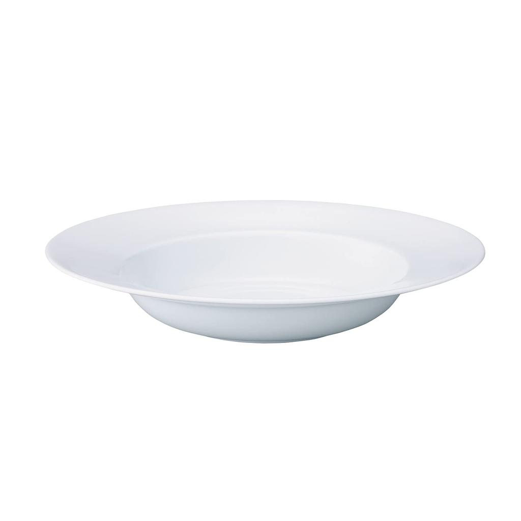 Noritake Grandir Deep Plate, 24.5cm, 370cc, Microwave and Dishwasher Safe, White, Fine Porcelain (Premium White), 1657L/94999