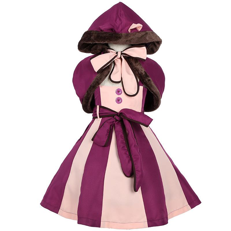 Wonderland Park Children's Purple Smiling Cat Cosplay Party Dress