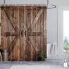 Country Barn Door Shower Curtain Farm Vintage Pattern Theme for Bathroom Bathtub Decoration Accessories Shower Curtain with Hook