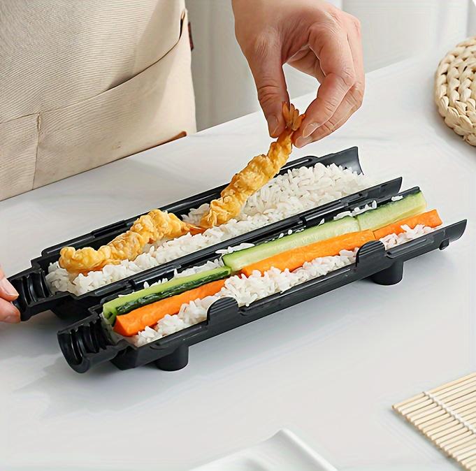 Komplettes Sushi-Set, Werkzeug- und Geräte-Sets für Sushi, inklusive gestreifter Sushi-Form, Sushi-Raketenwerfer, Bambus-Sushi-Matte, DIY-Sushi-Maschine