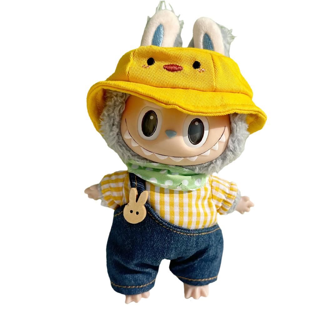 For Labubu 17cm Dolls Clothes Plush Cartoon Set No Doll Doll Outfit Kawaii Dolls Dress Up Skirt Suit DIY Gift for Girls Kids