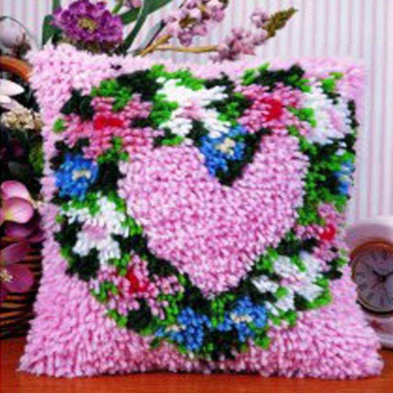 Stickerei Knüpfhaken DIY Handgestricktes Besticktes Kissen Knüpfpaket Unfertige Knüpfhaken Teppich Kits Smyrna Paket Teppich DIY