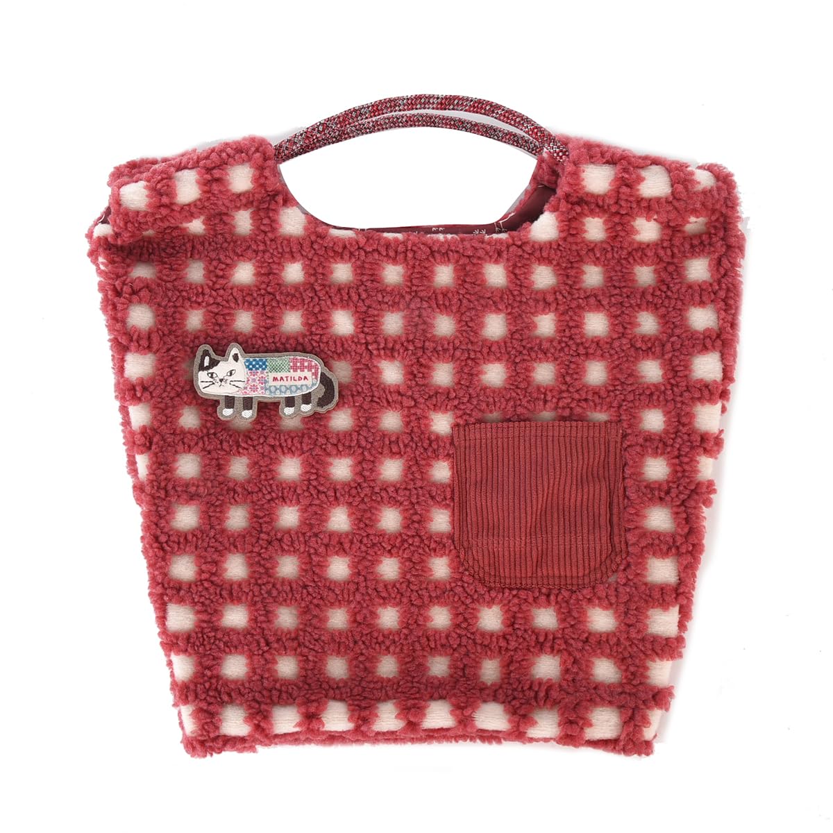 Kusguru Japan Fluffy Boa Paracord Tote Bag, Women s, Red