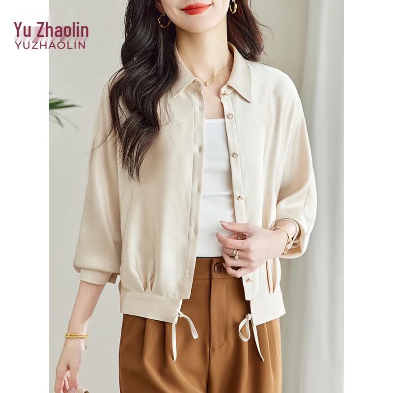 YUZHAOLIN Women's Textured Satin Oversized Short Jacket