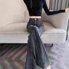 Cement Gray High-Waisted Wide-Leg Jeans for Women 2025 - Loose Fit, Petite Straight-Leg Spring Pants