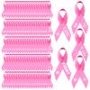 100 Pcs Breast Cancer Awareness Pins Pink Ribbon Lapel Pins Hope Power Love Fight Cancer Theme Fabric Pins Bulk For Charity