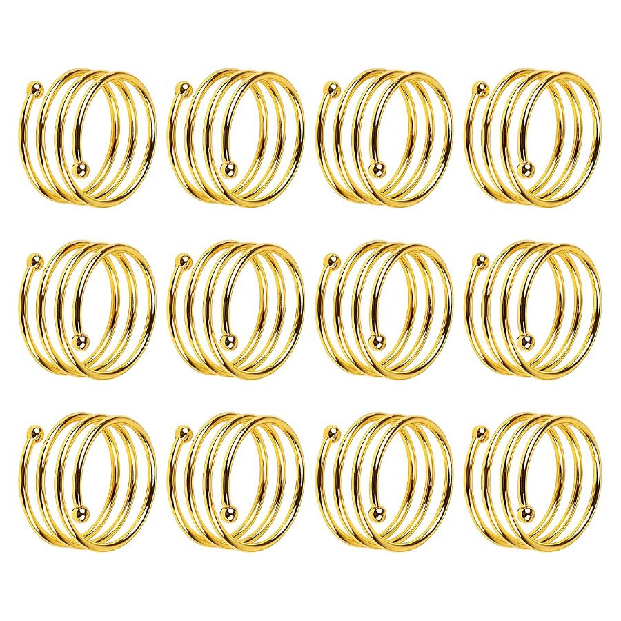 

Gold Napkin Rings Set of 12, Napkin Rings Set Metal Napkin Holders Buckle for Cloth Napkins for Dinner Table Decor, Wedding золотий