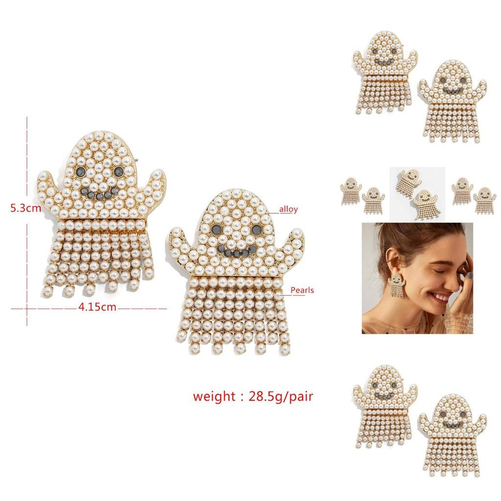 Chic Alloy Pearl Ghost Earrings For Women Great For Special Occasions