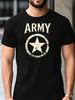 Army Graphic T-shirt - Black with Golden Star & "ARMY" Print
