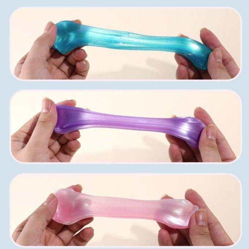 Colorful Non-newtonian Liquid Clay Toys Transparent Crystal Bouncy Slime Toy  Kid Safe