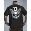 European Sizes Luck One 13 Men's Graphic Back Print Short Sleeve T Shirt Vibrant Yellow with Bold 13 Wings Design