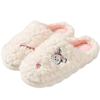 Autumn and winter cartoon cotton slippers women's indoor home warmth plush wear-resistant couple outer wear wool shoes confinement shoes men