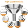 3/5Pcs 3 Sizes Kitchen Funnels Set Stainless Steel Multipurpose Funnel  Kitchen Accessories