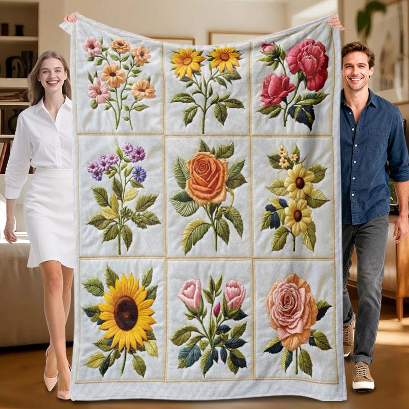 

1 шт. фланелевое одеяло с цветочным узором, мягкое и уютное, подходит для дивана, кровати, офиса, для использования в любое время года. 70x100cm