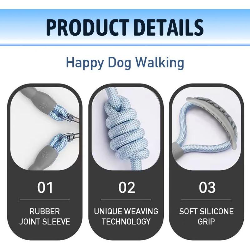 Detachable Two Dog Leash - No Tangle 360° Swivel Double Leash for Walking Two Dogs Double Dog Leash for Medium & Small Dogs