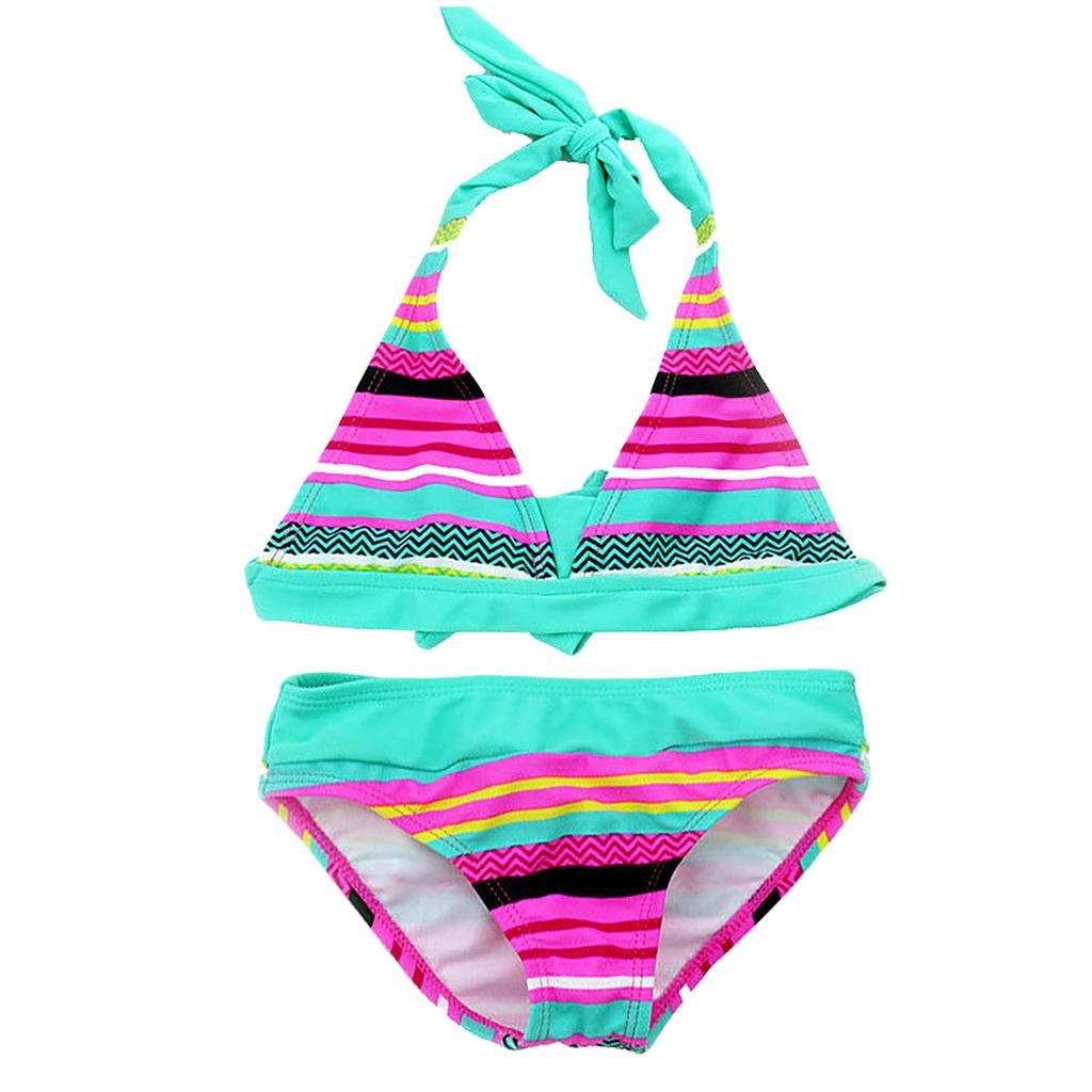 Bedrucktes Bikini-Badeanzug-Set für Mädchen, geteilter Badeanzug