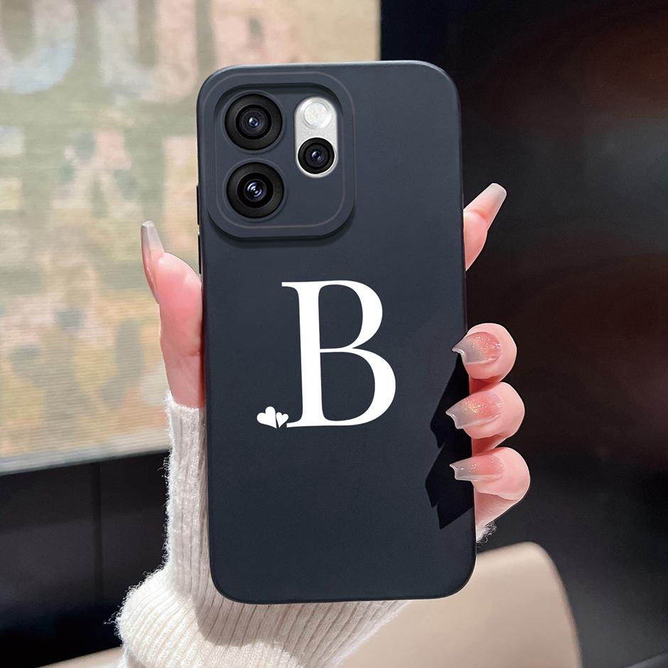 For Oppo Reno15 F Pro Case Simplicity Heart 26 Letters Shockproof Soft Liquid Silicone Cover For OppoReno15 15Pro Reno15F Fundas