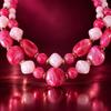 Beaded Necklace with Coordinated Drop Earrings, Double-Strand Layering, and Irregular Acrylic Beads Jewelry Set