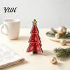 Charming Christmas Party Table Decor Wooden Tree Tabletop Decoration, Rustic 3D Interlocking Ornaments, Vintage Durable Festive Shop Window